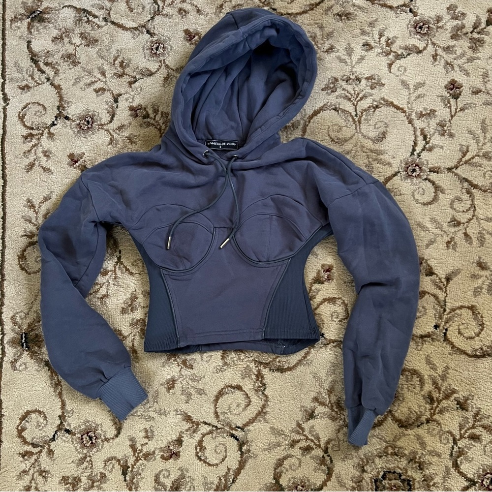 Maniere De Voir corset fitted hoodie